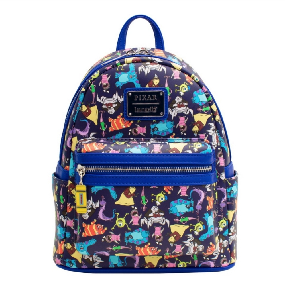 LOUNGEFLY Disney Pixar Monsters Inc. AOP Mini Backpack Bag
